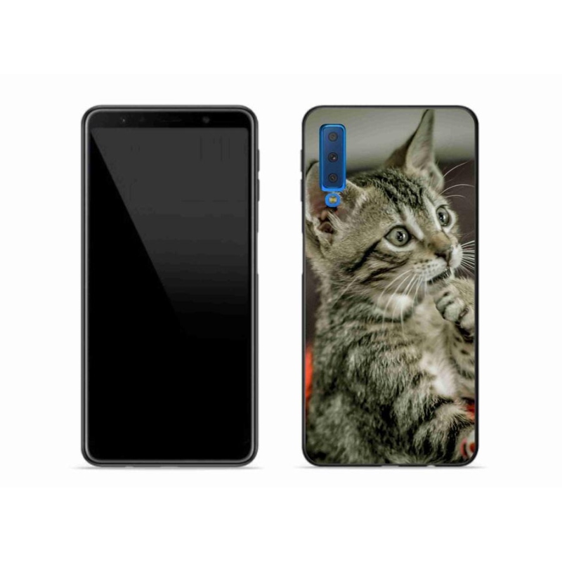 Gelové pouzdro mmCase na mobil Samsung Galaxy A7 (2018) - roztomilá kočka