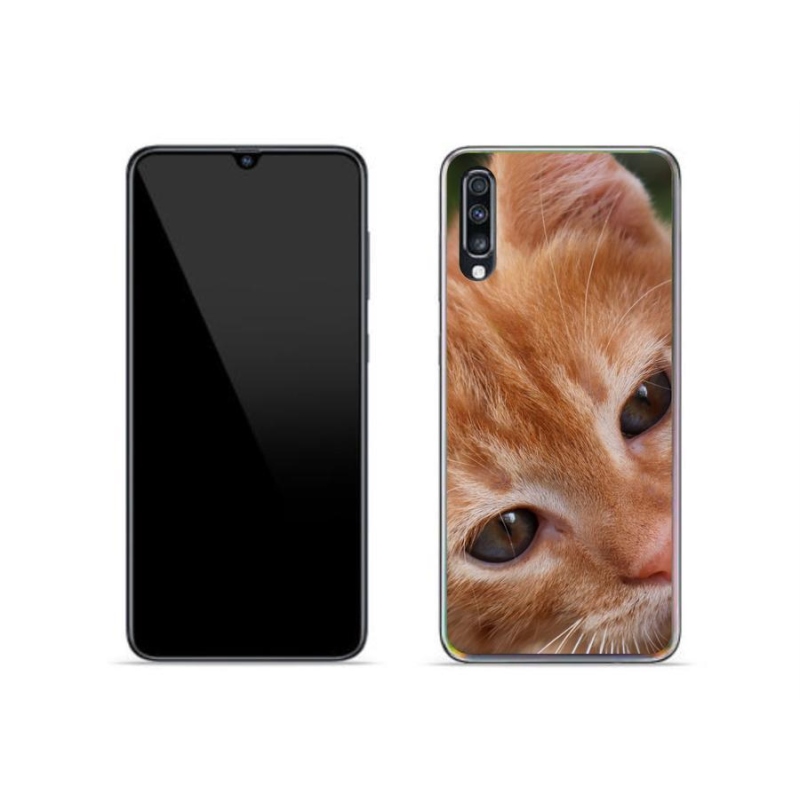 Gelové pouzdro mmCase na mobil Samsung Galaxy A70 - hnědé kotě