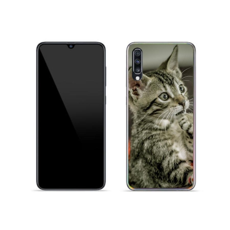 Gelové pouzdro mmCase na mobil Samsung Galaxy A70 - roztomilá kočka
