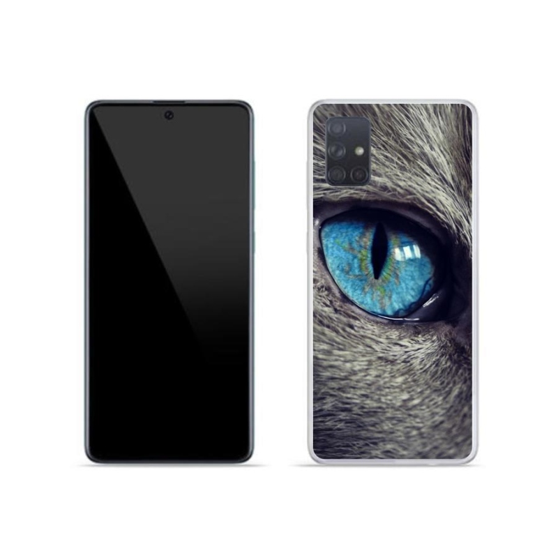 Gelové pouzdro mmCase na mobil Samsung Galaxy A71 - modré kočičí oko