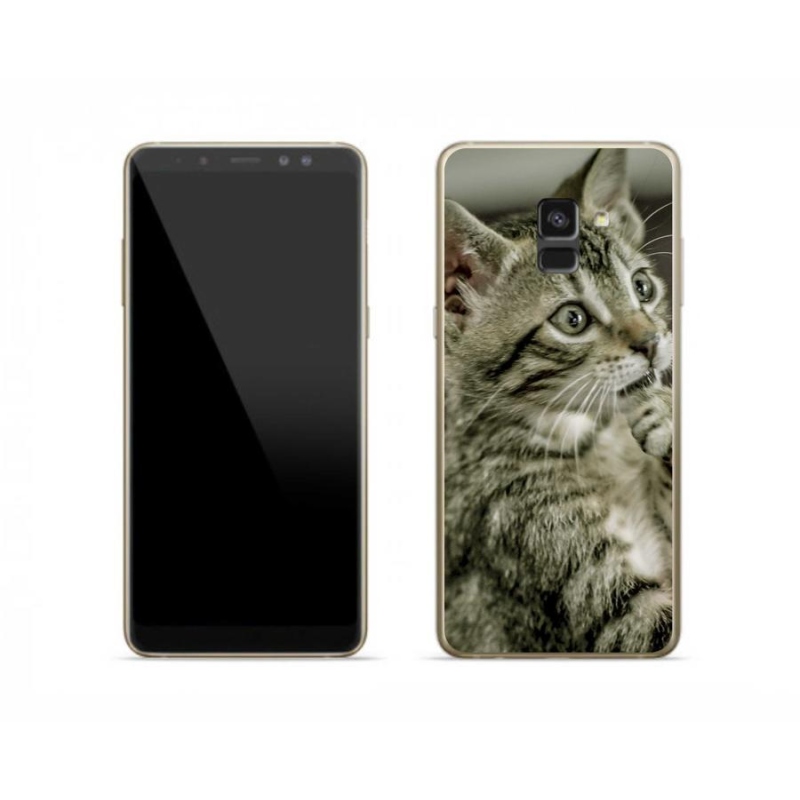 Gelové pouzdro mmCase na mobil Samsung Galaxy A8 (2018) - roztomilá kočka
