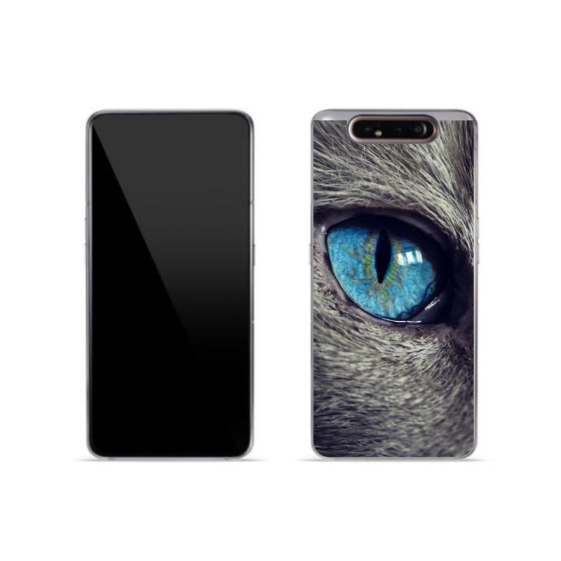 Gelové pouzdro mmCase na mobil Samsung Galaxy A80 - modré kočičí oko