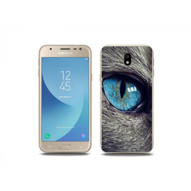 Gelové pouzdro mmCase na mobil Samsung Galaxy J3 (2017) - modré kočičí oko