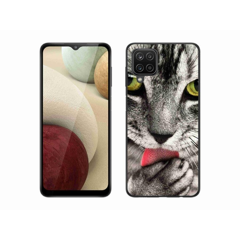 Gelové pouzdro mmCase na mobil Samsung Galaxy M12 - zelené kočičí oči