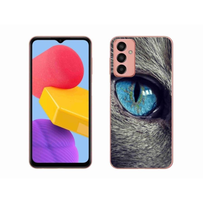 Gelové pouzdro mmCase na mobil Samsung Galaxy M13 - modré kočičí oko
