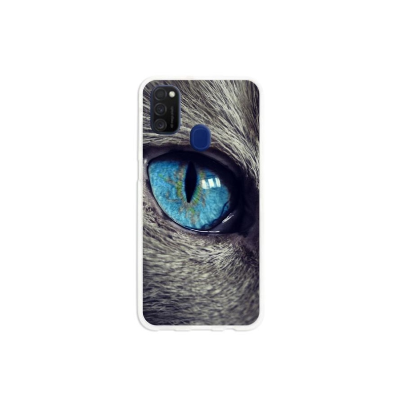Gelové pouzdro mmCase na mobil Samsung Galaxy M21 - modré kočičí oko