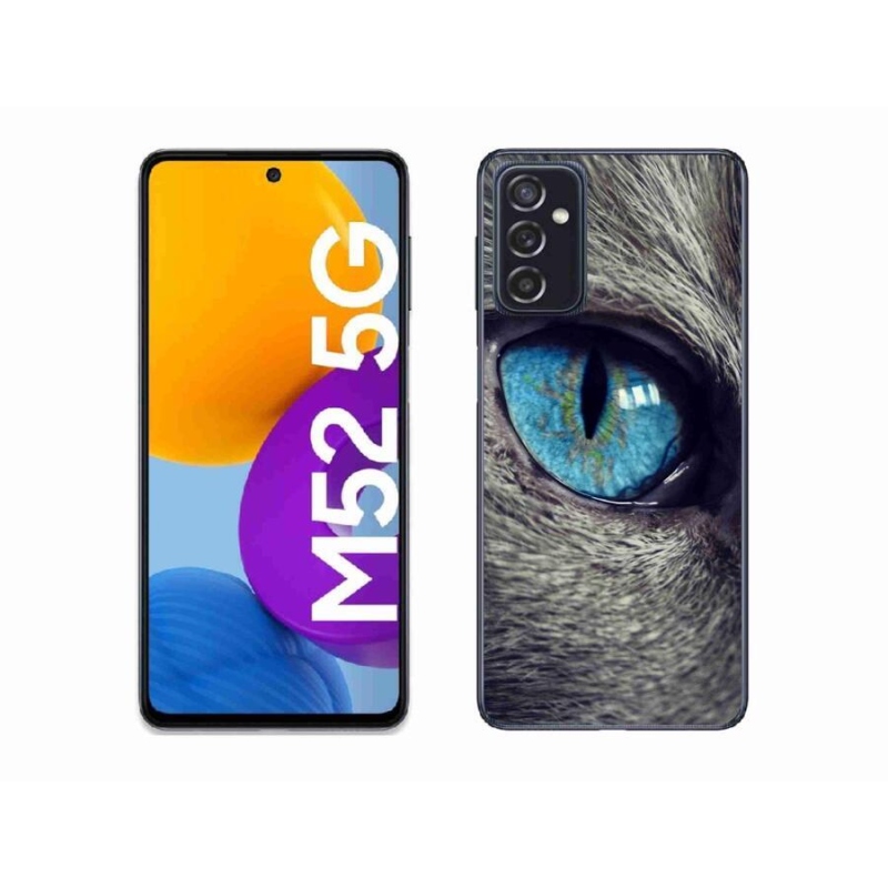 Gelové pouzdro mmCase na mobil Samsung Galaxy M52 5G - modré kočičí oko