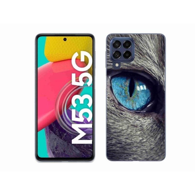 Gelové pouzdro mmCase na mobil Samsung Galaxy M53 5G - modré kočičí oko