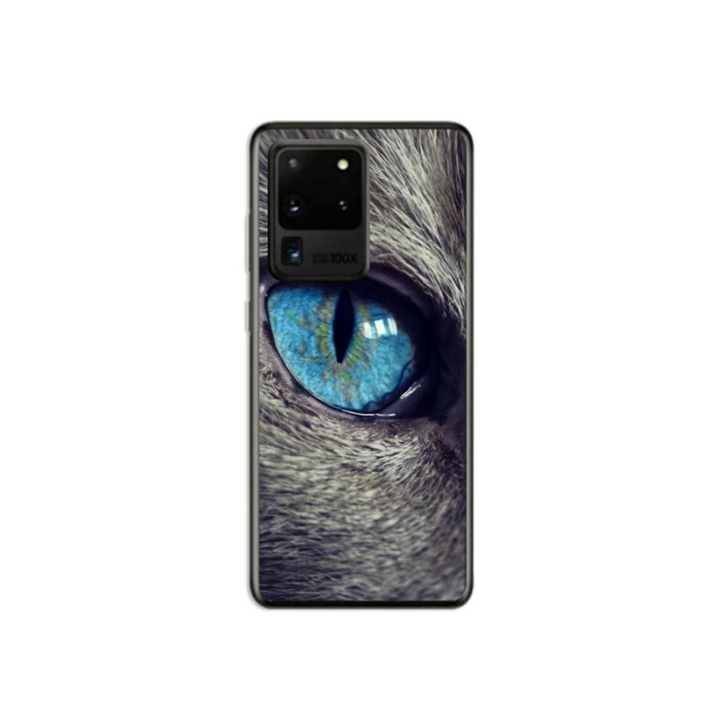 Gelové pouzdro mmCase na mobil Samsung Galaxy S20 Ultra - modré kočičí oko