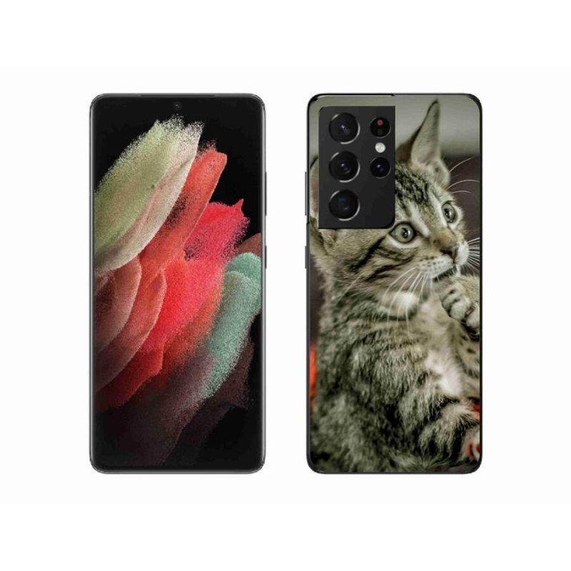 Gelové pouzdro mmCase na mobil Samsung Galaxy S21 Ultra 5G - roztomilá kočka