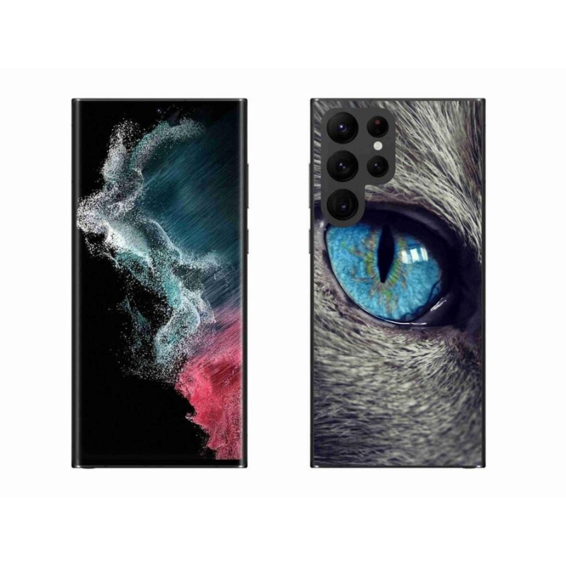 Gelové pouzdro mmCase na mobil Samsung Galaxy S22 Ultra 5G - modré kočičí oko