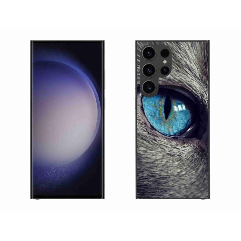 Gelové pouzdro mmCase na mobil Samsung Galaxy S23 Ultra 5G - modré kočičí oko