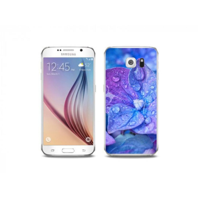 Gelové pouzdro mmCase na mobil Samsung Galaxy S6 Edge - fialový květ