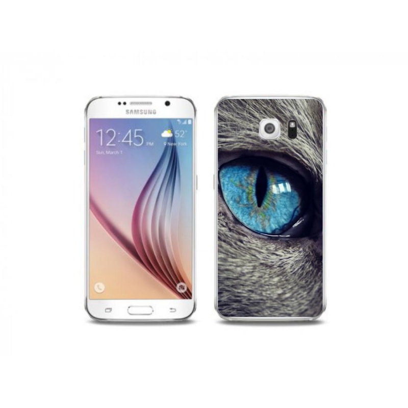Gelové pouzdro mmCase na mobil Samsung Galaxy S6 Edge - modré kočičí oko
