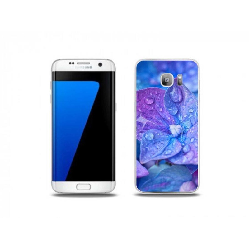 Gelové pouzdro mmCase na mobil Samsung Galaxy S7 Edge - fialový květ