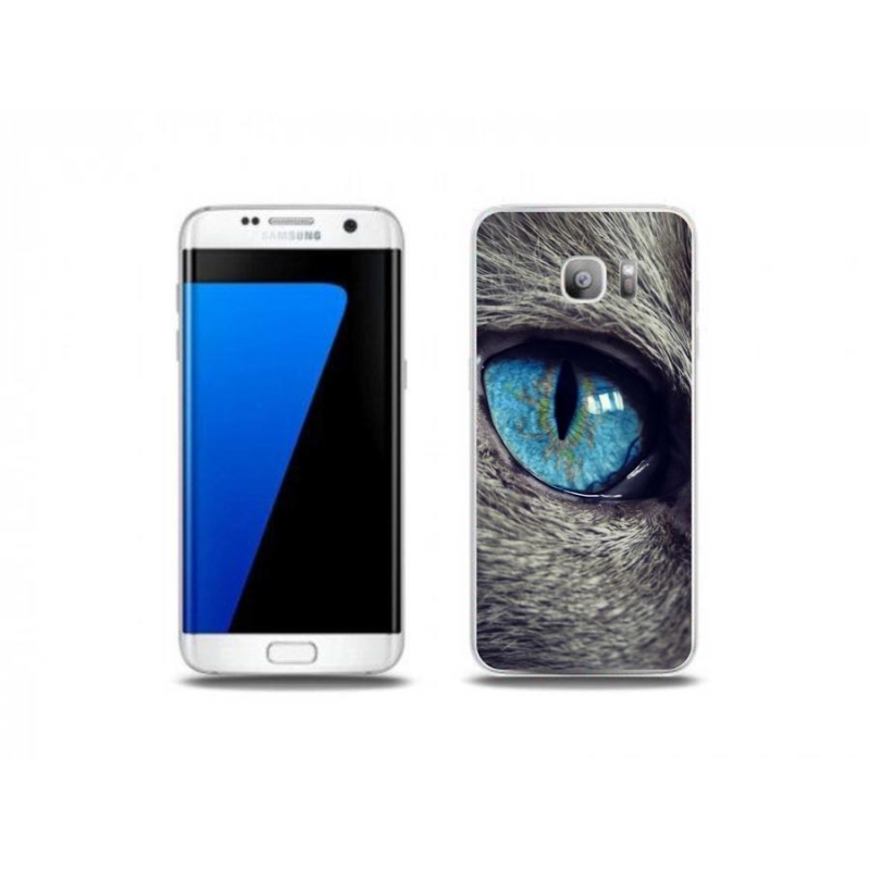 Gelové pouzdro mmCase na mobil Samsung Galaxy S7 Edge - modré kočičí oko
