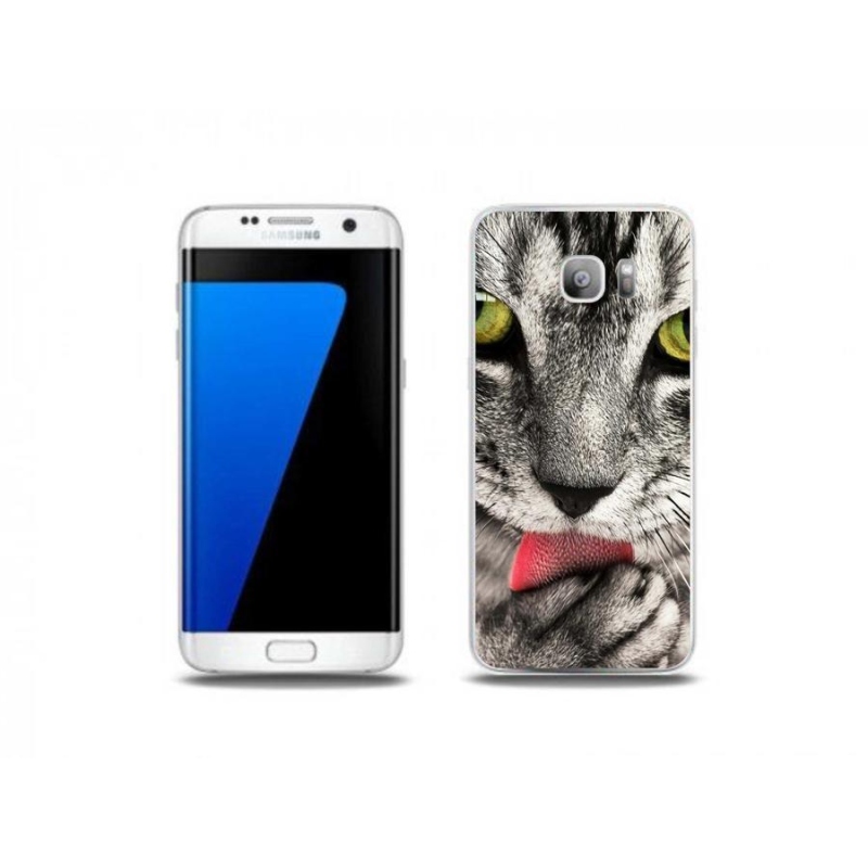 Gelové pouzdro mmCase na mobil Samsung Galaxy S7 Edge - zelené kočičí oči