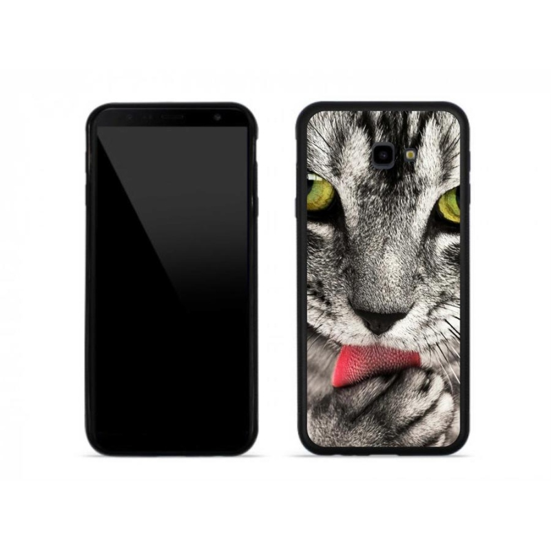 Gelové pouzdro mmCase na mobil Samsung J4 Plus - zelené kočičí oči