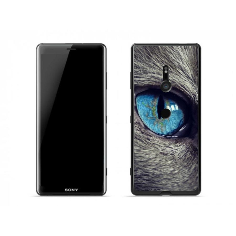 Gelové pouzdro mmCase na mobil Sony Xperia XZ3 - modré kočičí oko