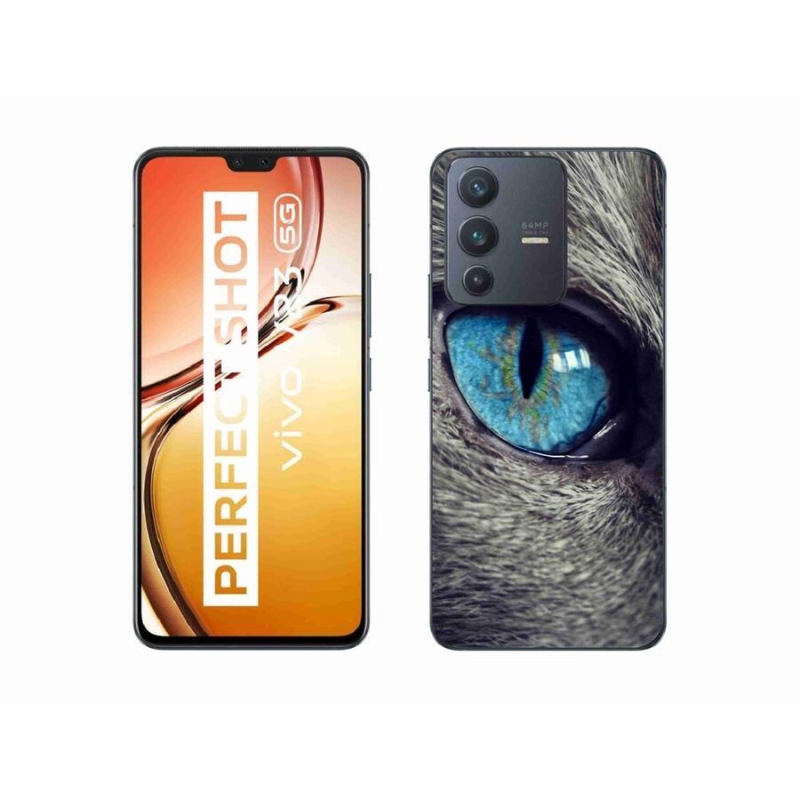 Gelové pouzdro mmCase na mobil Vivo V23 5G - modré kočičí oko