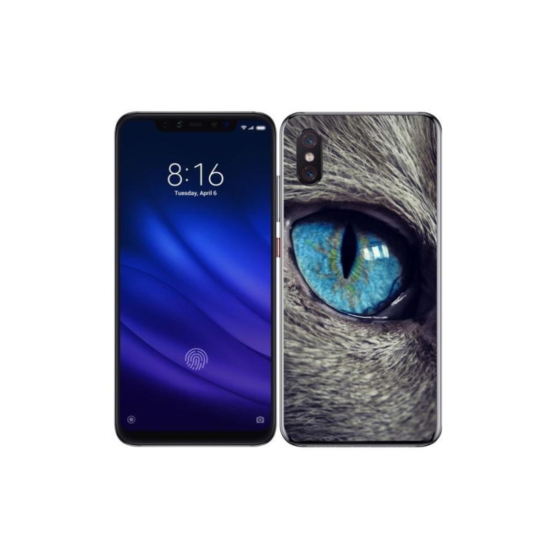 Gelové pouzdro mmCase na mobil Xiaomi Mi 8 Pro - modré kočičí oko