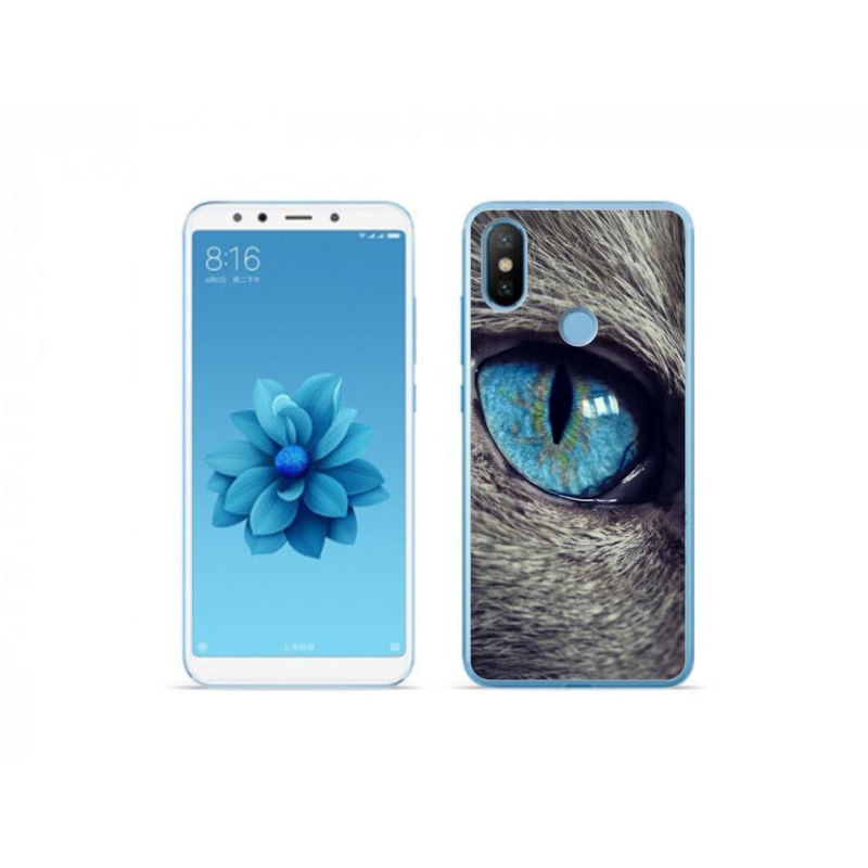 Gelové pouzdro mmCase na mobil Xiaomi Mi A2 - modré kočičí oko