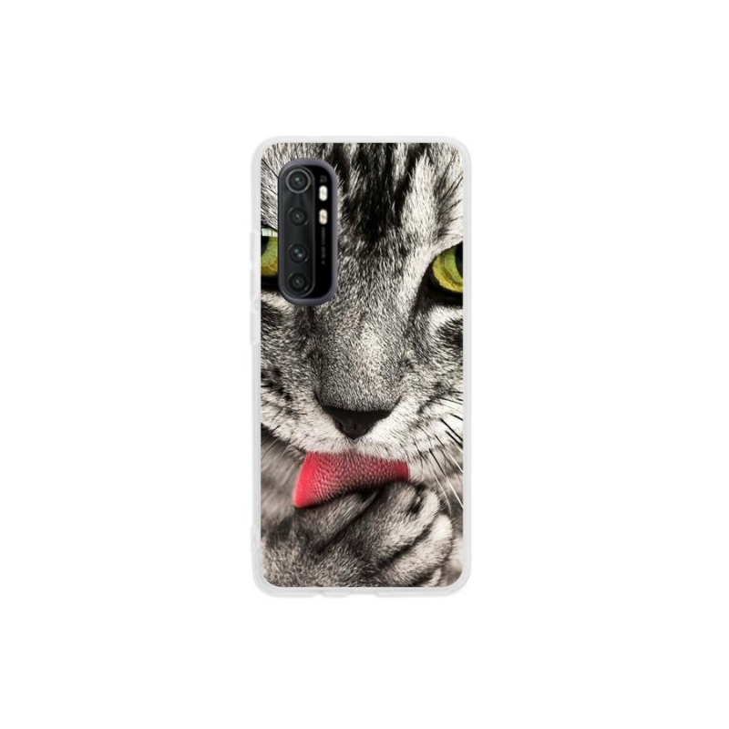 Gelové pouzdro mmCase na mobil Xiaomi Mi Note 10 Lite - zelené kočičí oči