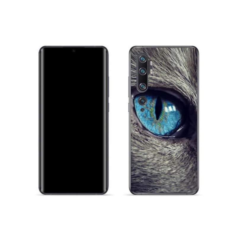 Gelové pouzdro mmCase na mobil Xiaomi Mi Note 10 - modré kočičí oko