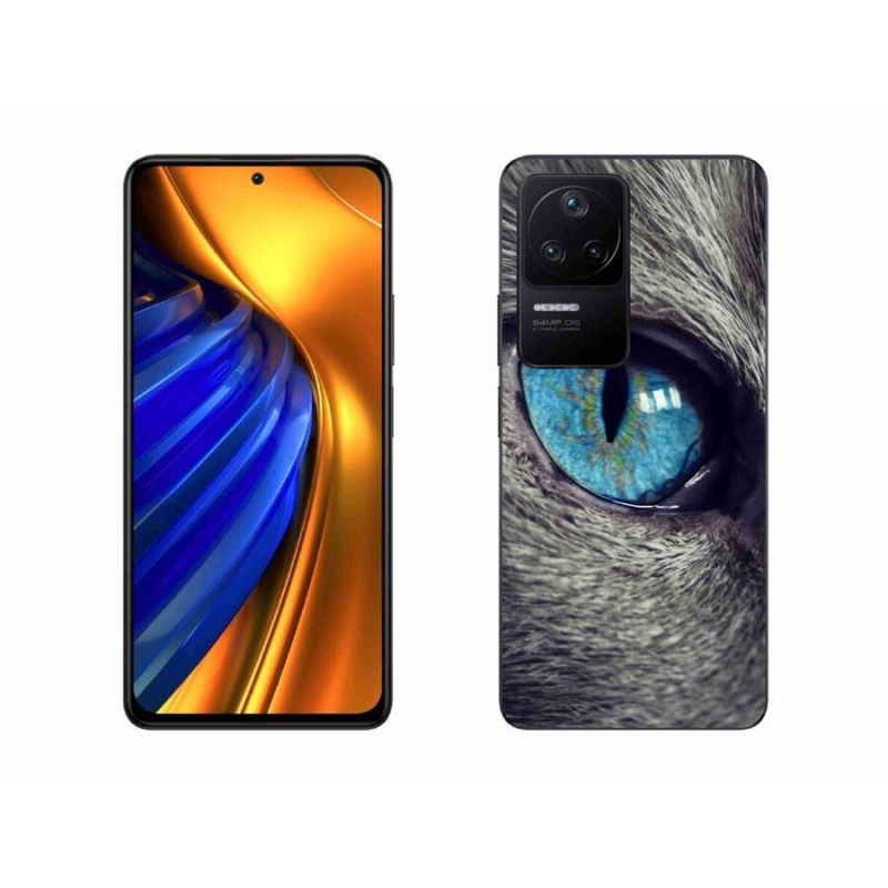 Gelové pouzdro mmCase na mobil Xiaomi Poco F4 - modré kočičí oko