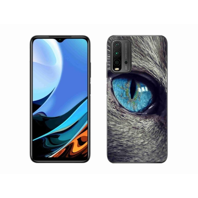 Gelové pouzdro mmCase na mobil Xiaomi Redmi 9T - modré kočičí oko