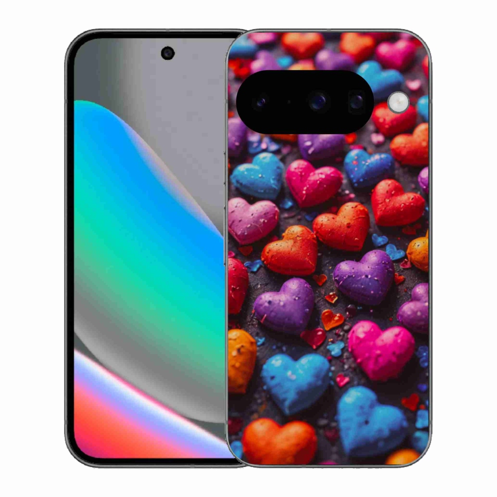 Gelový kryt mmCase na Google Pixel 10 - barevná srdce