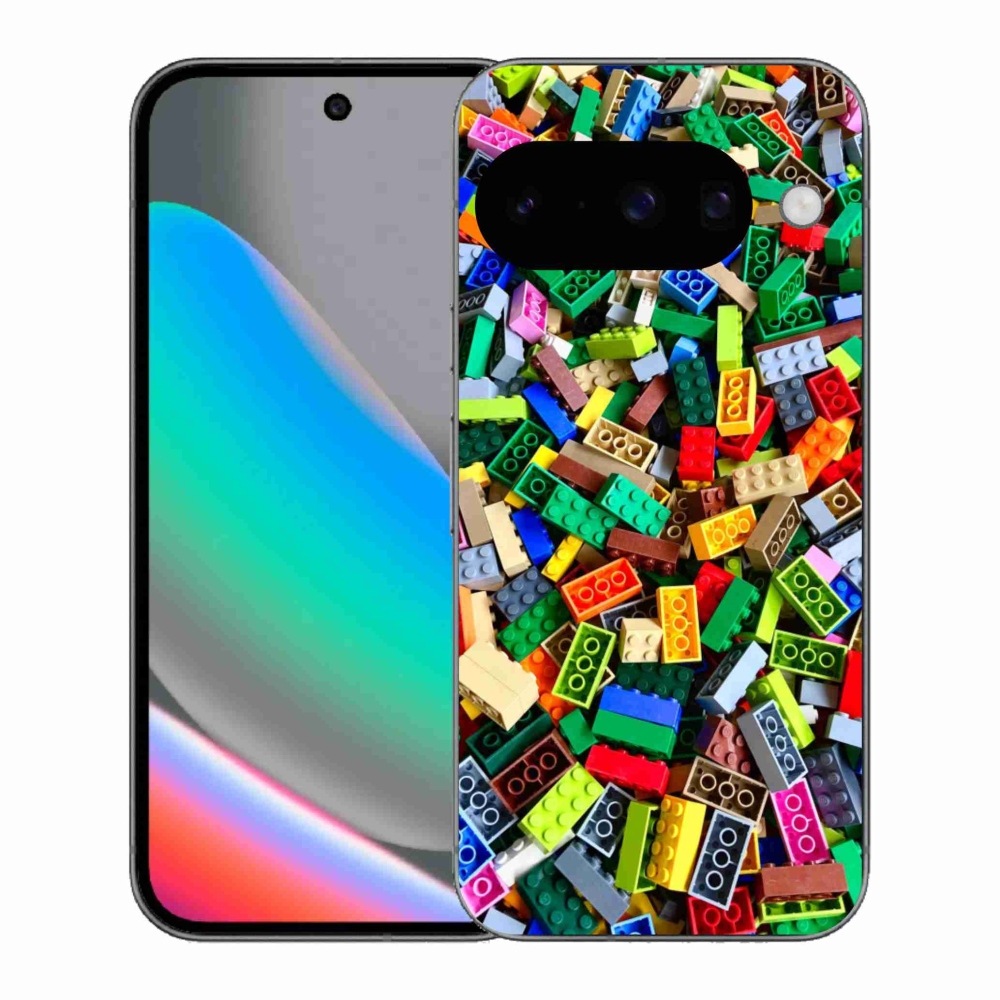 Gelový kryt mmCase na Google Pixel 10 - barevné stavební kostky