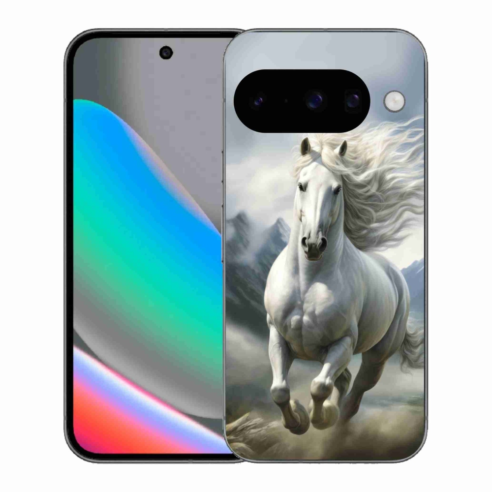 Gelový kryt mmCase na Google Pixel 10 - běžící bílý kůň 3