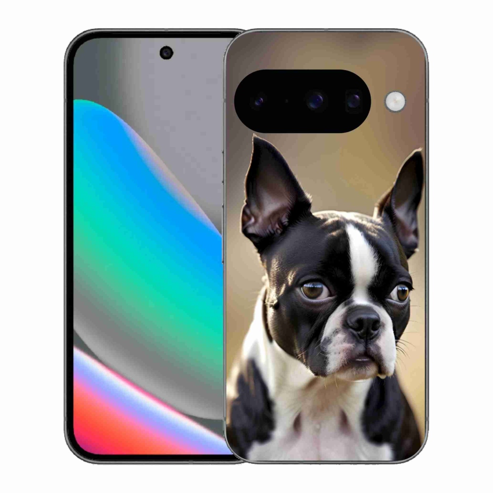 Gelový kryt mmCase na Google Pixel 10 - bostonský teriér