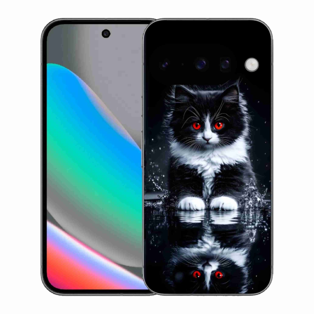 Gelový kryt mmCase na Google Pixel 10 - černobílé kotě