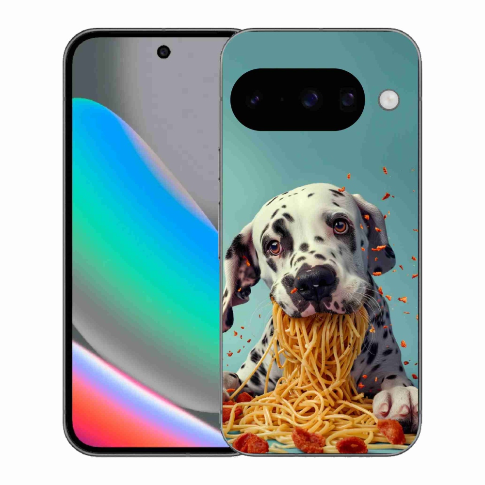Gelový kryt mmCase na Google Pixel 10 - dalmatin a špagety