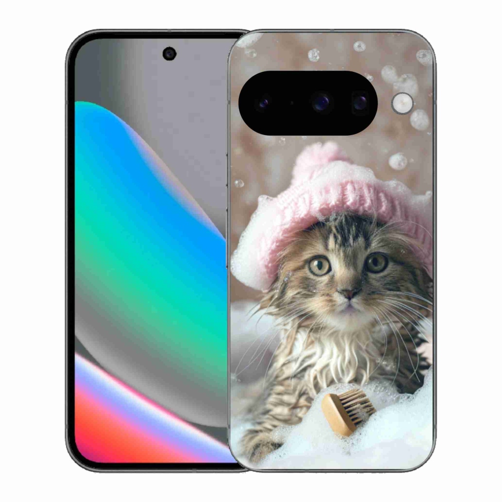 Gelový kryt mmCase na Google Pixel 10 - kotě a koupel