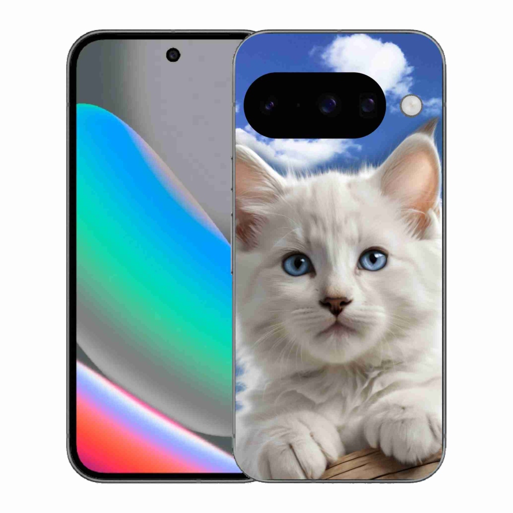 Gelový kryt mmCase na Google Pixel 10 - kotě a oblaka