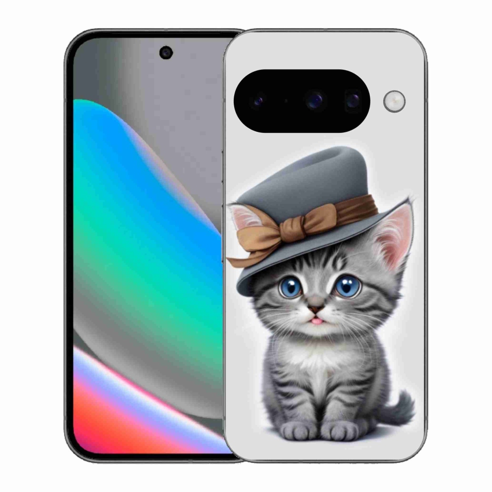 Gelový kryt mmCase na Google Pixel 10 - kotě s kloboukem