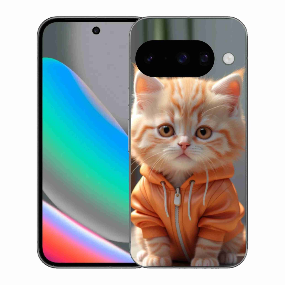 Gelový kryt mmCase na Google Pixel 10 - kotě v mikině