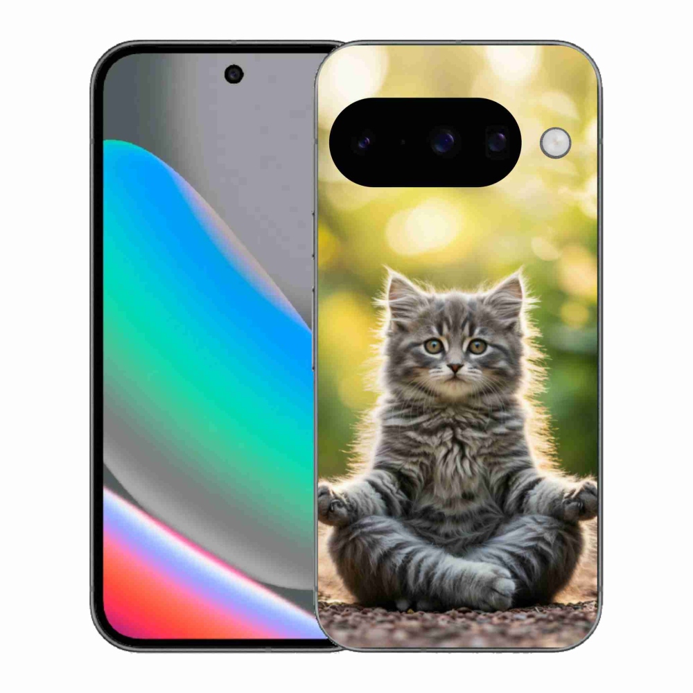 Gelový kryt mmCase na Google Pixel 10 - meditující kotě