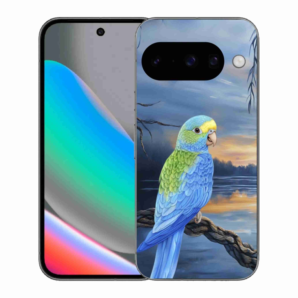 Gelový kryt mmCase na Google Pixel 10 - modrý papoušek