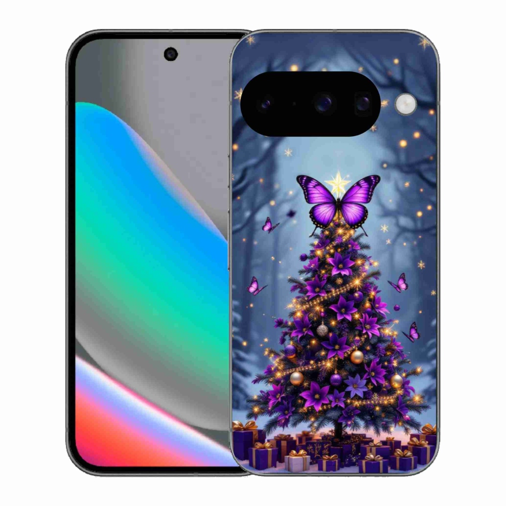 Gelový kryt mmCase na Google Pixel 10 - motýlí vánoční stromek