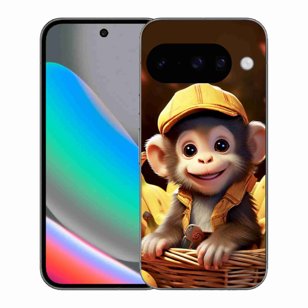 Gelový kryt mmCase na Google Pixel 10 - opice v košíku