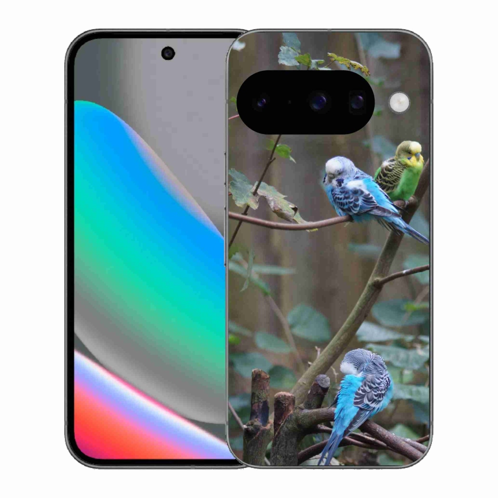 Gelový kryt mmCase na Google Pixel 10 - papoušci na větvi