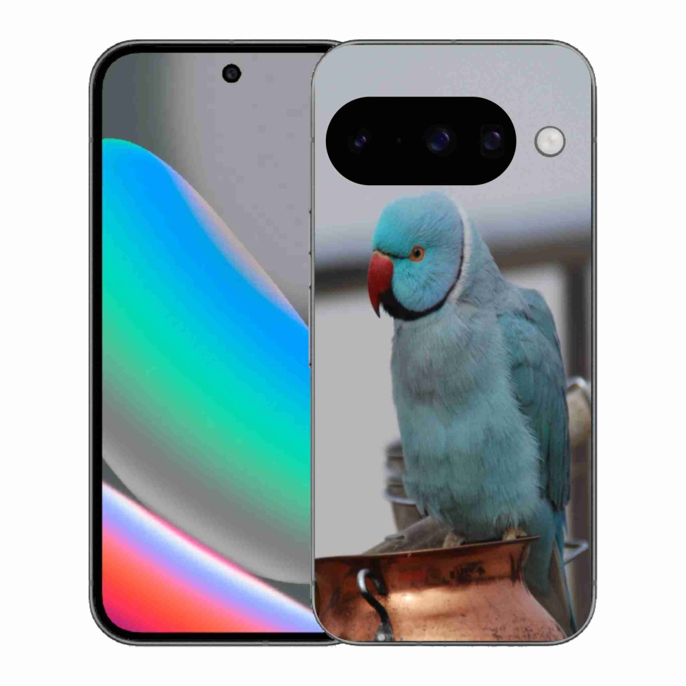 Gelový kryt mmCase na Google Pixel 10 - papoušek alexandr modrý
