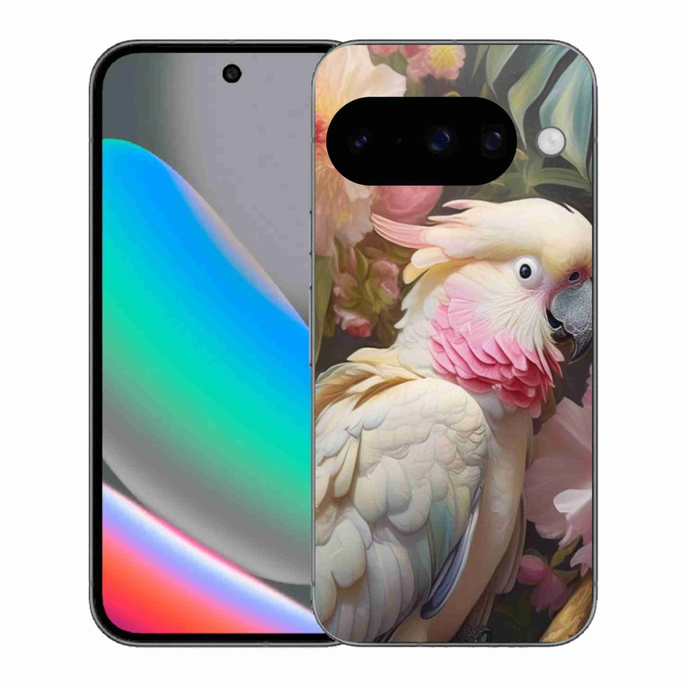Gelový kryt mmCase na Google Pixel 10 - papoušek kakadu růžový 2