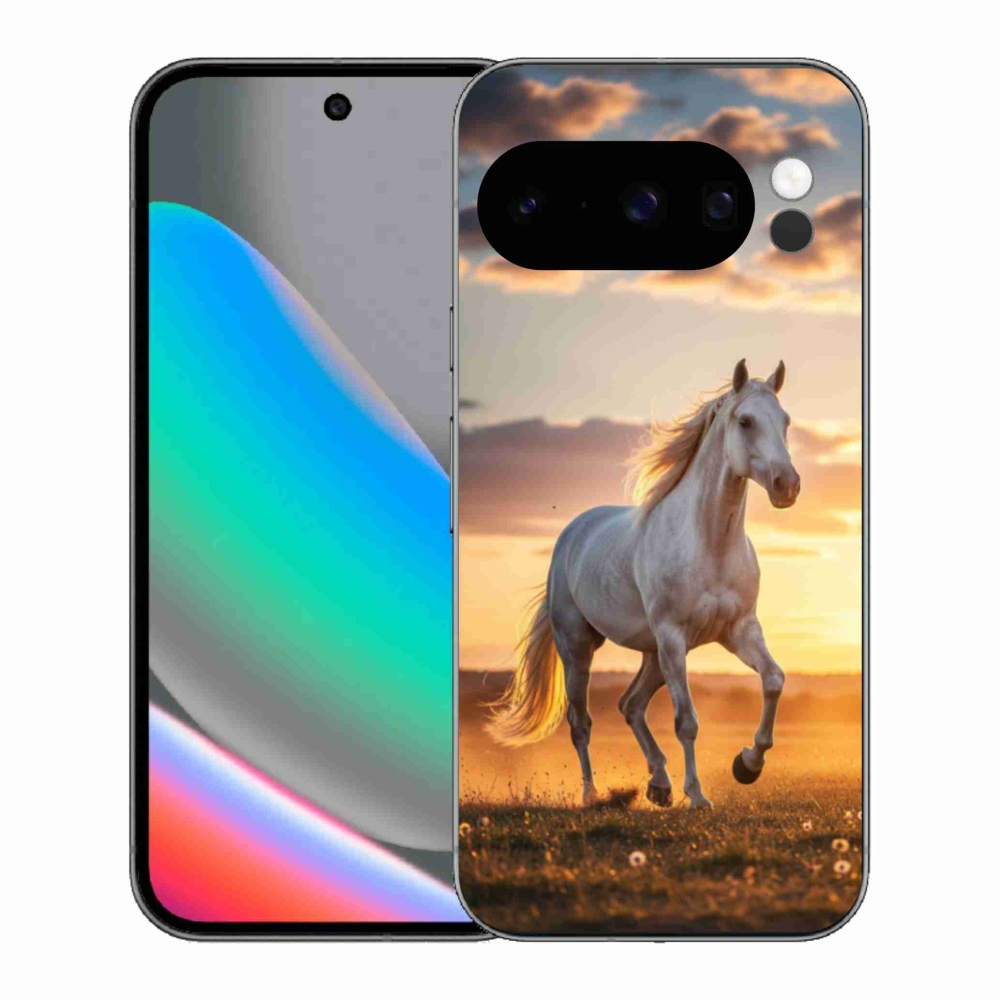 Gelový kryt mmCase na Google Pixel 10 Pro - běžící bílý kůň 2