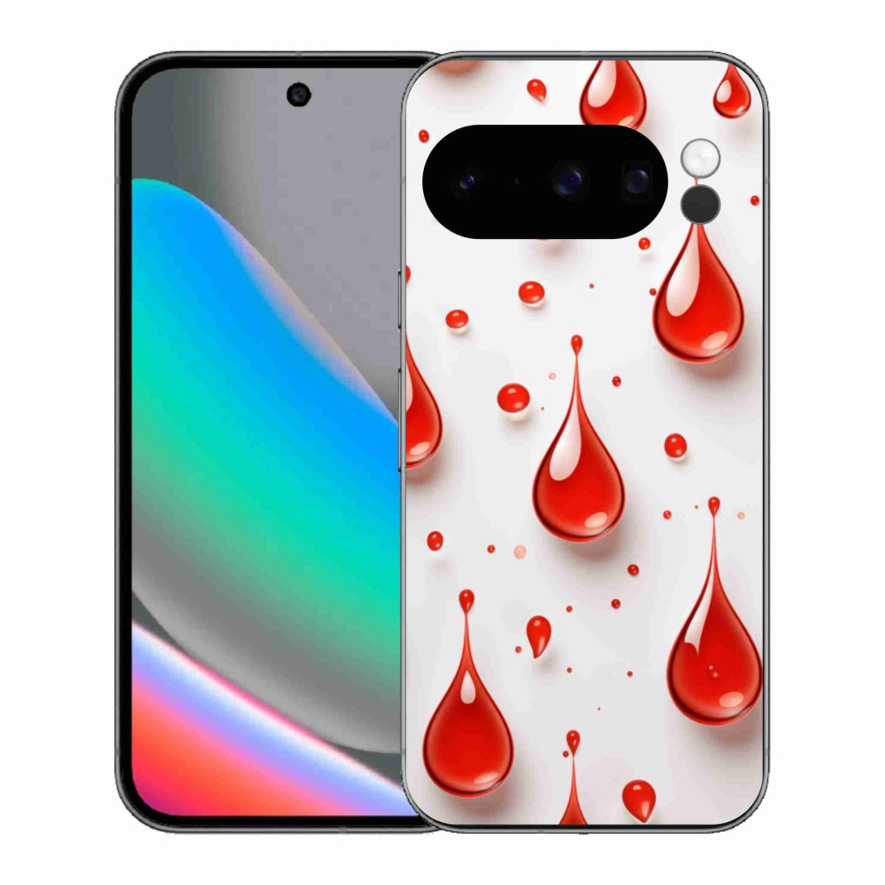 Gelový kryt mmCase na Google Pixel 10 Pro - červené kapky