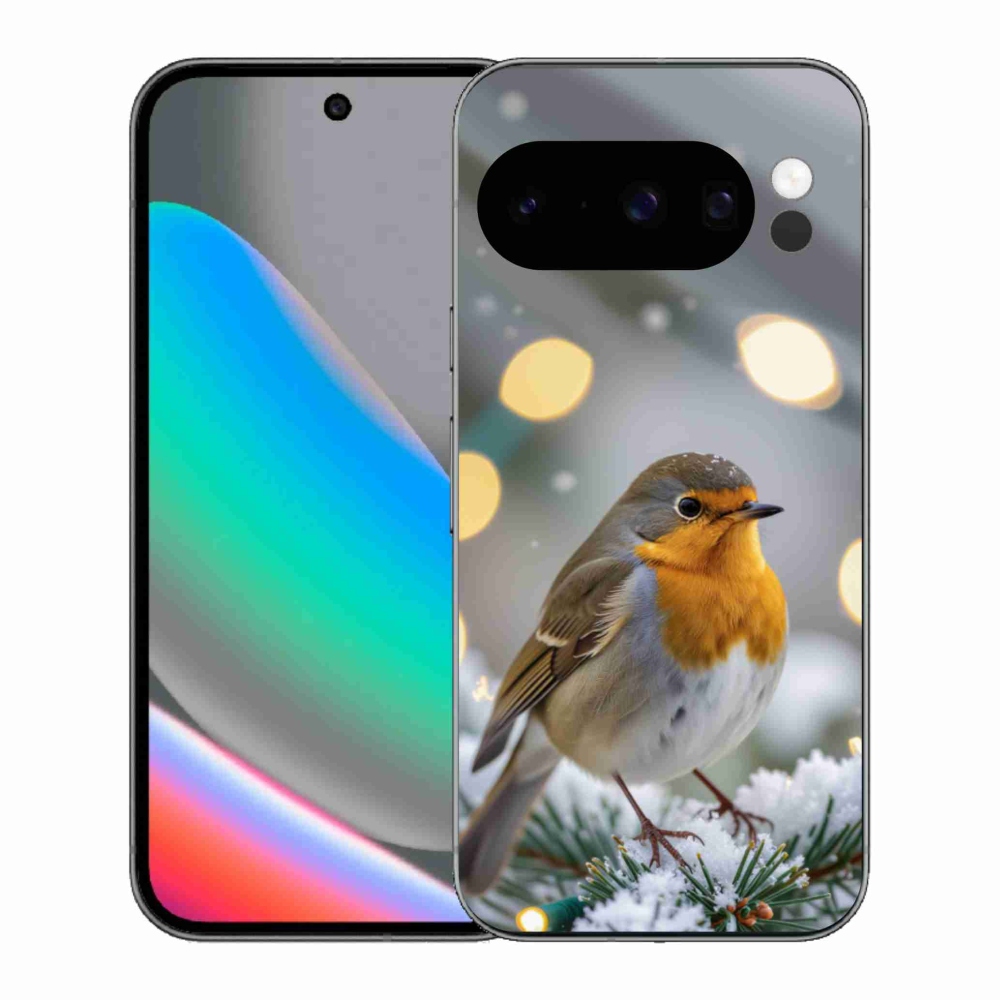 Gelový kryt mmCase na Google Pixel 10 Pro - červenka v zimě